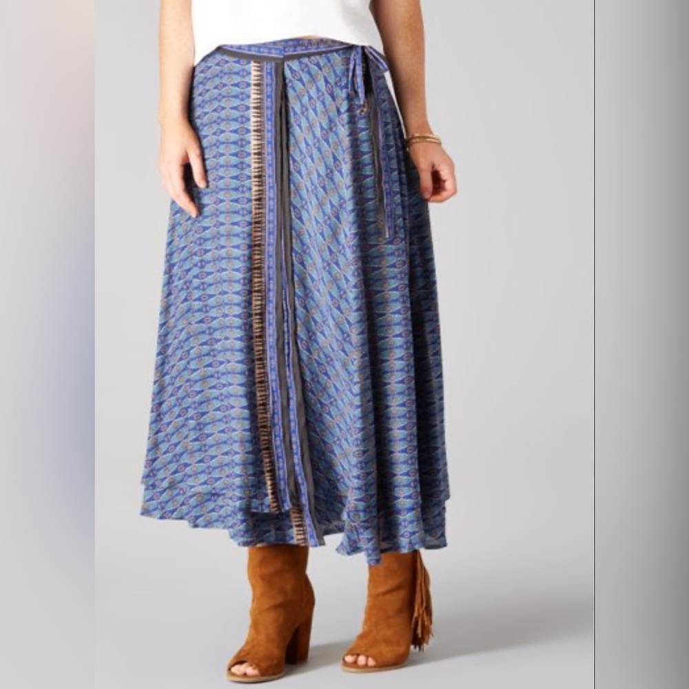 NWT Free People Good For You wrap sarong silk skirt